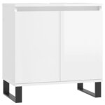 vidaXL Armoire de bain blanc brillant 58x33x60 cm bois d'ingénierie