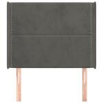 vidaXL Tête de lit avec oreilles Gris foncé 93x16x118/128 cm Velours