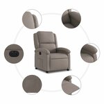 vidaXL Fauteuil inclinable électrique Taupe Tissu