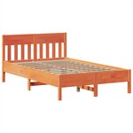 vidaXL Cadre de lit sans matelas cire marron 135x190cm bois pin massif