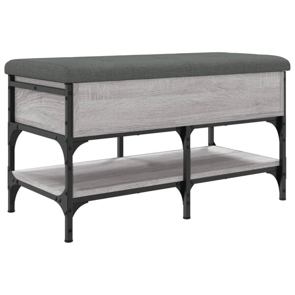 vidaXL Banc à chaussures sonoma gris 82x42x45 cm bois d'ingénierie