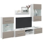 vidaXL Meubles TV avec lumière LED 5 Pièces gris pierre bois d'ingénierie