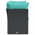 vidaXL Canapé de jardin avec coussins 2 places noir résine tressée