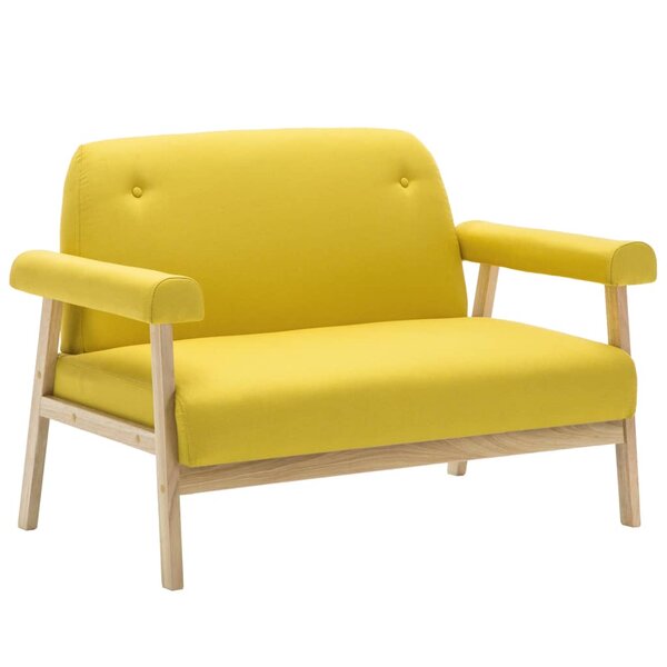 vidaXL Canapé à 2 places Tissu Jaune