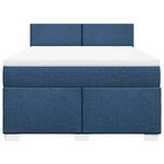 vidaXL Sommier à lattes de lit avec matelas Bleu 140x190 cm Tissu
