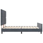 vidaXL Cadre de lit gris foncé  160x200 cm  velours