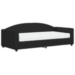 vidaXL Lit de jour avec matelas noir 90x190 cm tissu