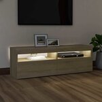 vidaXL Meuble TV avec lumières LED chêne sonoma 120x35x40 cm