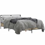 vidaXL Cadre de lit chêne sonoma 120x190 cm bois d'ingénierie et métal