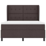 vidaXL Lit à ressorts avec matelas Marron foncé 140 x 200 cm tissu
