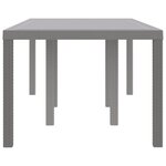 vidaXL Table de Jardin Gris clair 200 x 100 x 73 cm polyrotin