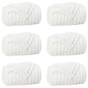 vidaXL Couvertures à jeter 6 Pièces Blanc 200 x 150 cm Toison