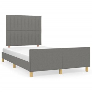 vidaXL Cadre de lit sans matelas gris foncé 120x200 cm tissu