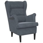 vidaXL Fauteuil Gris foncé 71 x 92 x 91 cm Velours