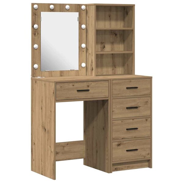 vidaXL Table de Toilette avec tiroir 2 Pièces Marron 50 x 41 x 135 cm