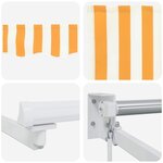 vidaXL Store rétractable manuel avec LEDs Orange et Blanc 5 x 3 m