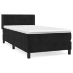 vidaXL Sommier à lattes de lit avec matelas Noir 90x190 cm Velours