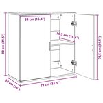 vidaXL Buffet blanc 79x38x80 cm bois d’ingénierie