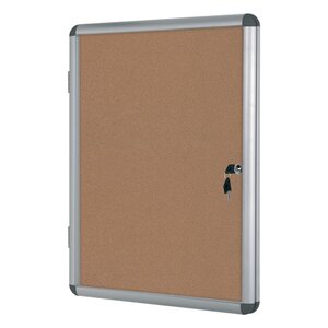 Vitrine d'intérieur Enclore porte-battante fond en liège, 4 feuilles A4, dimensions L50 x H67,4 x P3,5 cm