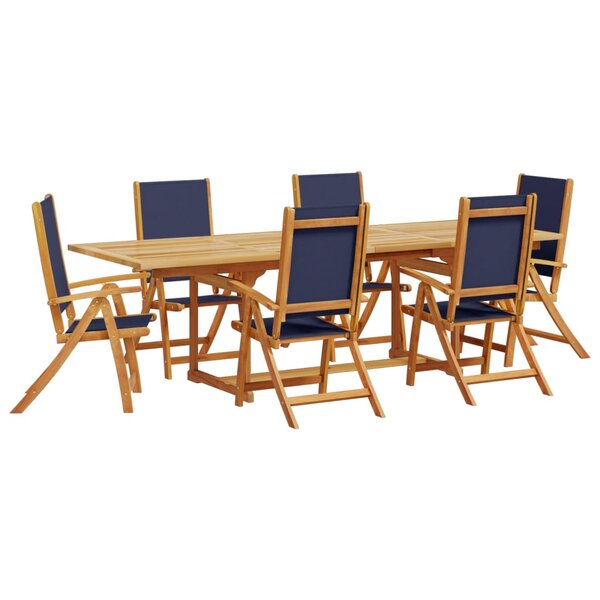 vidaXL Ensemble à manger de jardin 7Pièces bois d'acacia solide textilène