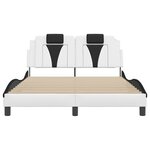 vidaXL Cadre de lit sans matelas blanc et noir 120x200 cm similicuir