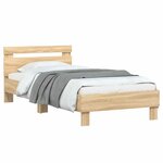vidaXL Cadre de lit avec tête de lit Chêne Sonoma 80 x 200 cm