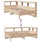 vidaXL Lit bibliothèque sans matelas 100x200 cm bois massif de pin