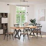 vidaXL Table à manger avec bord vivant 220x100x74 cm bois massif chêne