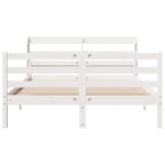 vidaXL Cadre de lit et tête de lit sans matelas blanc 135x190 cm