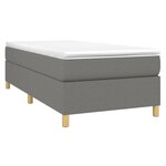 vidaXL Sommier à lattes de lit et matelas Gris foncé 90x190 cm Tissu