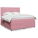 vidaXL Sommier à lattes de lit avec matelas Rose 180x200 cm Velours