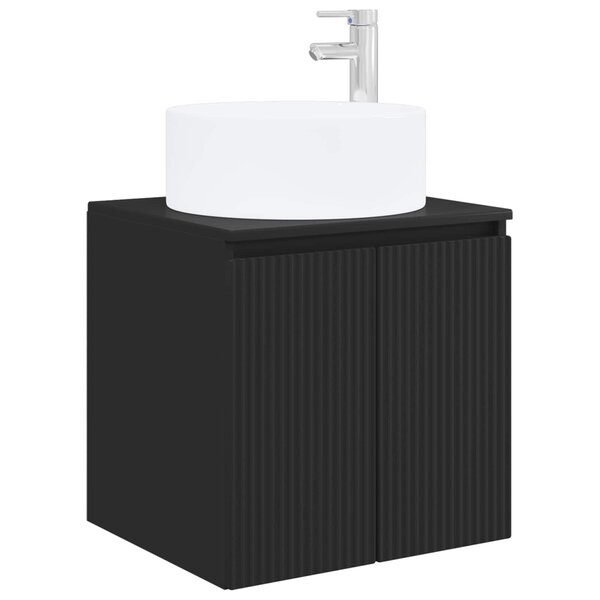 vidaXL Meuble de lavabo mural Noir 49 5 x 44 5 x 65 5 cm