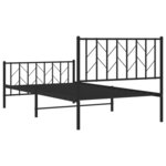 vidaXL Cadre de lit métal sans matelas avec pied de lit noir 100x190cm