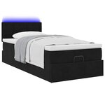 vidaXL Cadre de lit ottoman avec matelas noir 90x190 cm velours