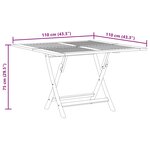 vidaXL Table pliable de jardin 110x110x75 cm bois massif de teck