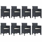 vidaXL Ensemble de salle à manger pour jardin 9 Pièces Anthracite