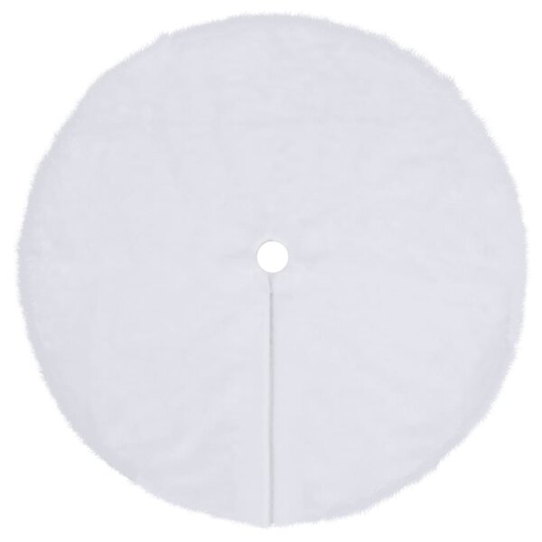 vidaXL Jupe de sapin de Noël Blanc 150 cm Fausse fourrure