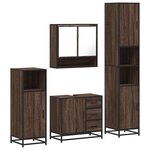 vidaXL Ensemble de meubles de salle de bain 4 Pièces chêne marron