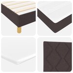 vidaXL Lit avec sommier et matelas LED marron foncé 140x200 cm tissu