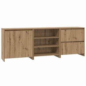 vidaXL Buffets 3 Pièces chêne artisanal 70 x 41 x 75 cm Bois d'ingénierie