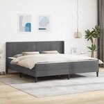 vidaXL Cadre de lit avec matelas Gris foncé 200 x 200 cm Velours