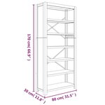 vidaXL Bibliothèque 6 niveaux 80x30x170 cm Bois solide d'acacia