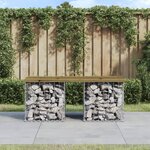 vidaXL Banc de jardin design gabion 103x44x42 cm bois de pin imprégné