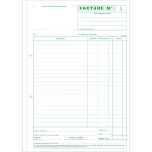 Manifold Factures avec mention TVA 29 7x21cm 50 feuillets dupli x 5 EXACOMPTA