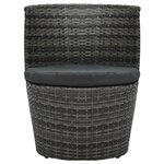 vidaXL Ensemble de bistro 3 Pièces avec coussins Résine tressée Gris