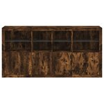 vidaXL Buffet avec lumières LED chêne fumé 202x37x100 cm