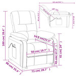 vidaXL Fauteuil électrique de massage Gris clair Tissu