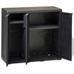 vidaXL Armoire de rangement de jardin avec 2 étagères Noir