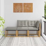 vidaXL Unité de canapé sectionnel avec coussin 3 Pièce Blanc