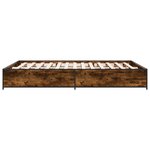 vidaXL Cadre de lit chêne fumé 120x190 cm bois d'ingénierie et métal